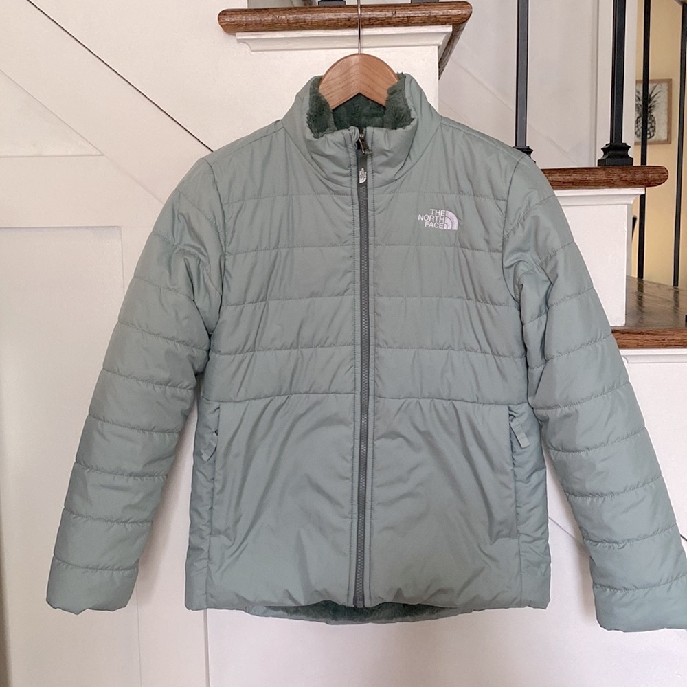 The North Face Girls’ Mossbud Swirl Reversible Jacket -  Jade